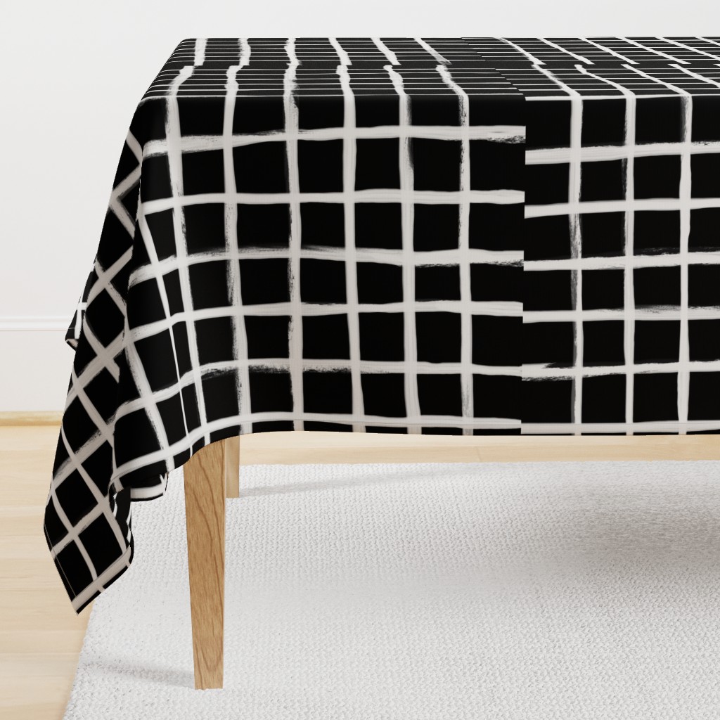 Strokes Grid - Off White on Black