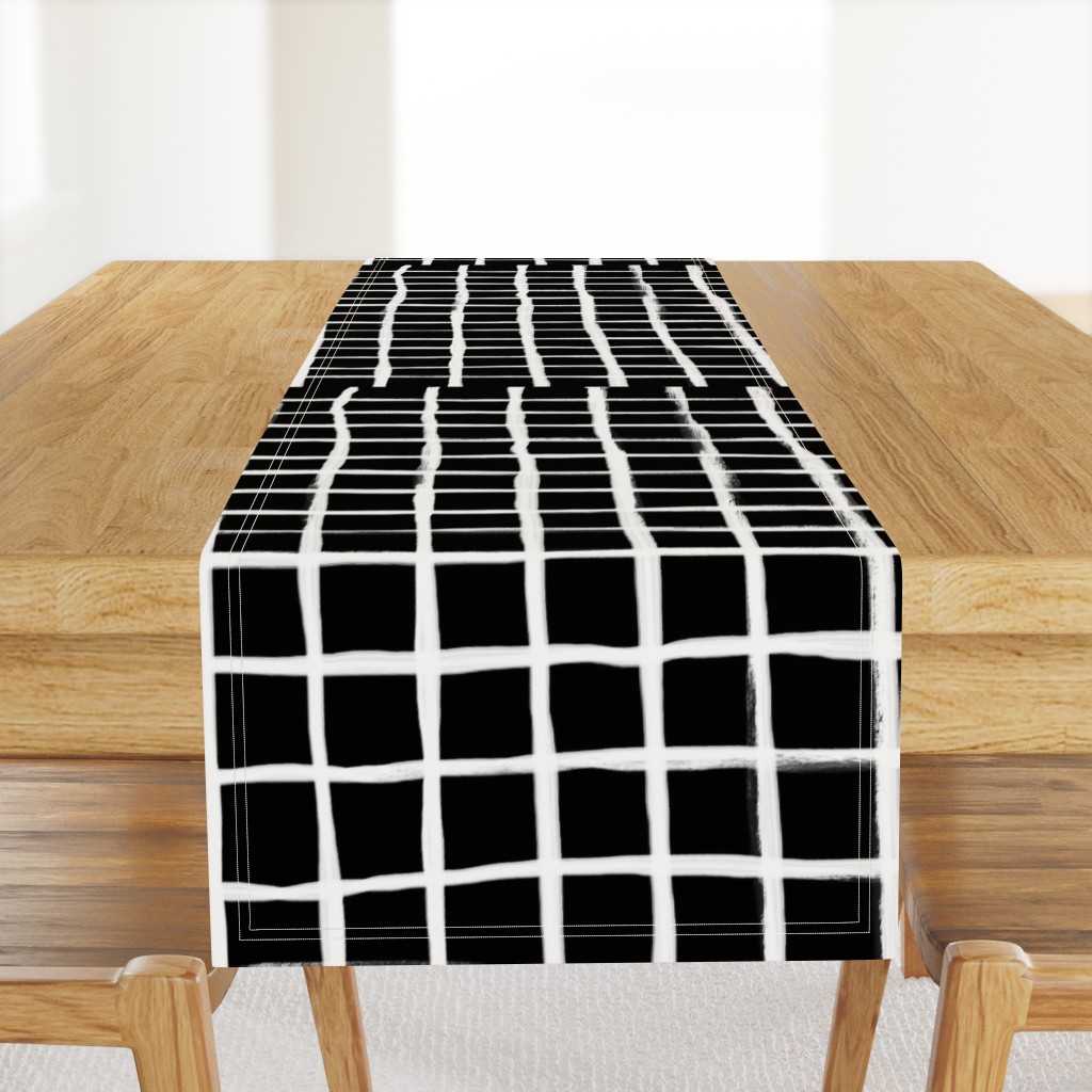 Strokes Grid - Off White on Black