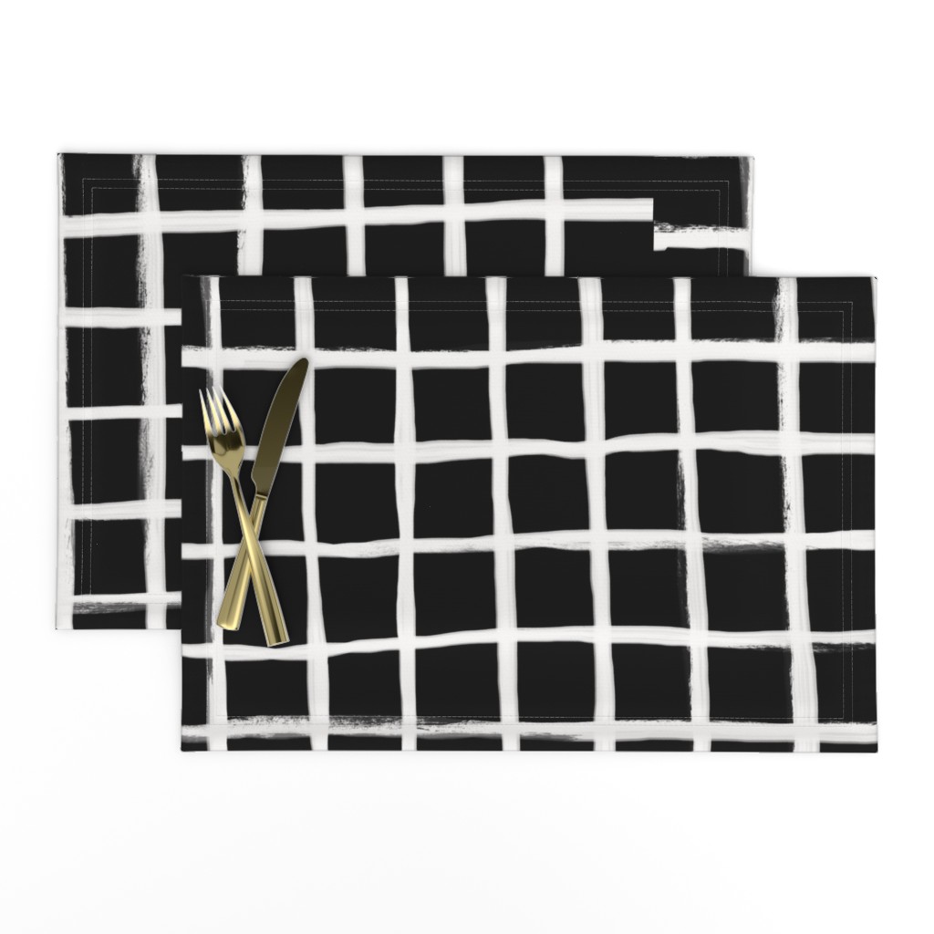 Strokes Grid - Off White on Black