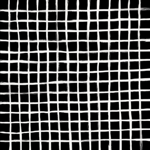Strokes Grid - Off White on Black
