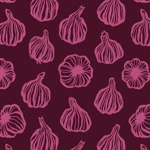 Modern Garlic Love - Pink and Burgundy