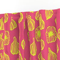 Modern Garlic in Yellow on Pink