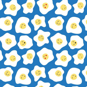 Eggs  smiley emoji with blue background