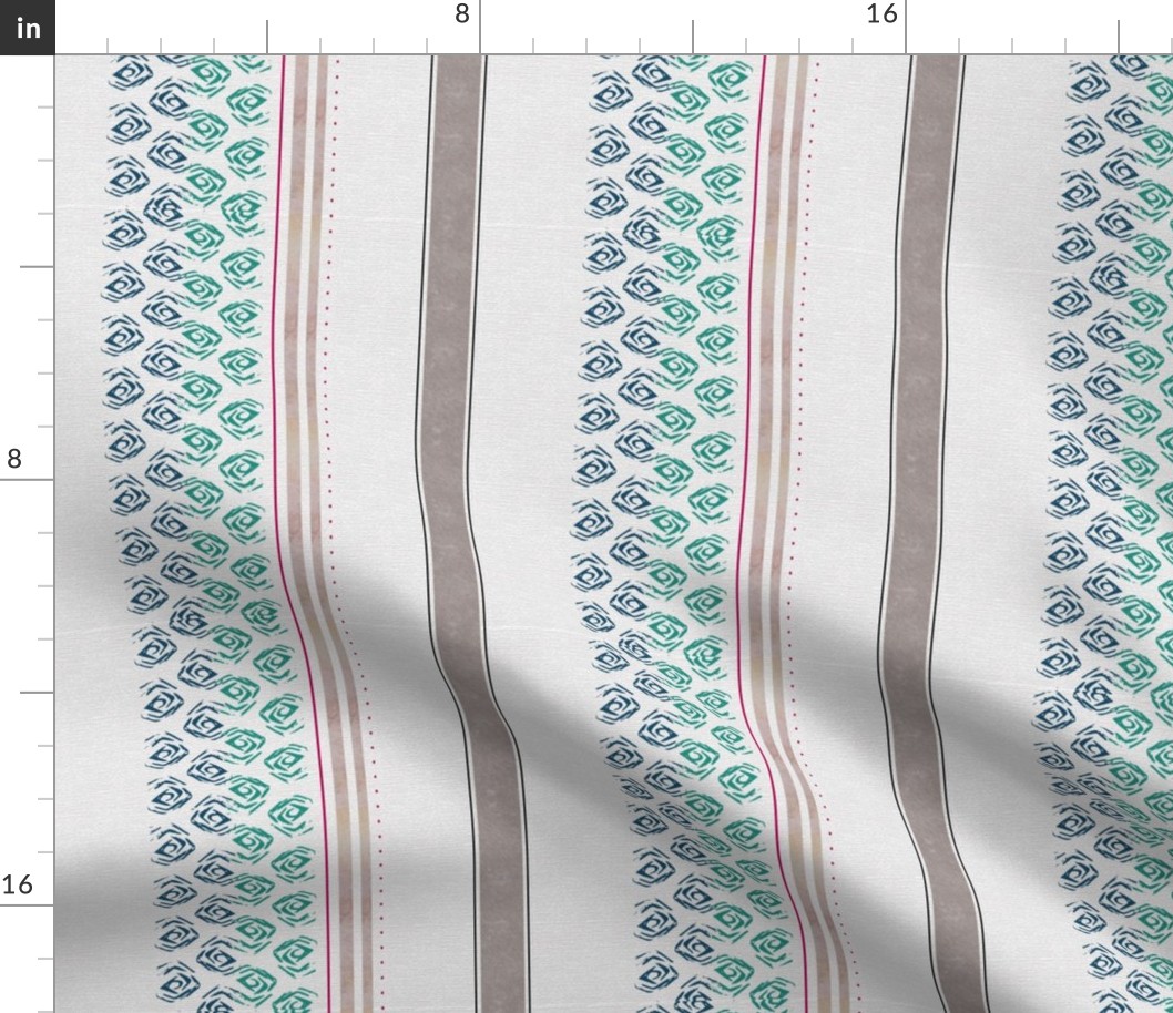 Farmhouse Veranda stripe blue-green