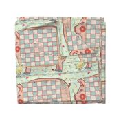 piggy checker board placemats