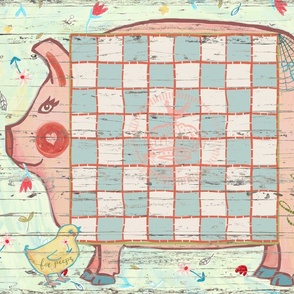 piggy checker board placemats