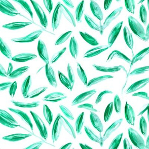Watercolor tea leaves pattern