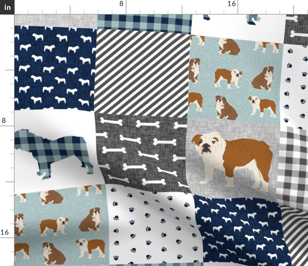 english bulldog pet quilt b fabric quilt dog breed collection cheater