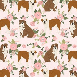 english bulldog pet quilt d fabric quilt dog breed collection floral