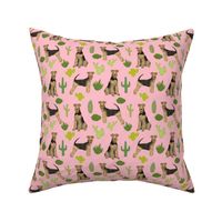 airedale terrier cactus dog breed fabric pink
