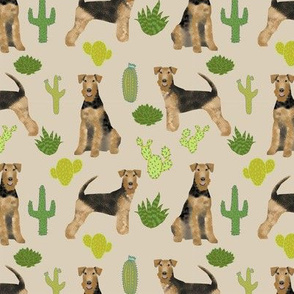 airedale terrier cactus dog breed fabric tan