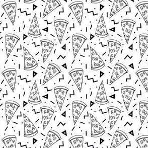 pizza party //  black and white pizza party shapes rad 90s kids triangles food mini