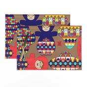 Nesting Doll cloth pad for Cotton Fat Quarter