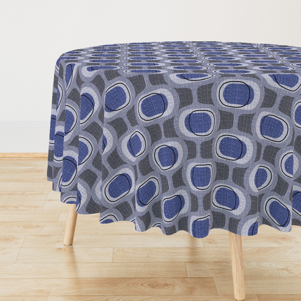 tweedy orbs- indigo -mid century modern