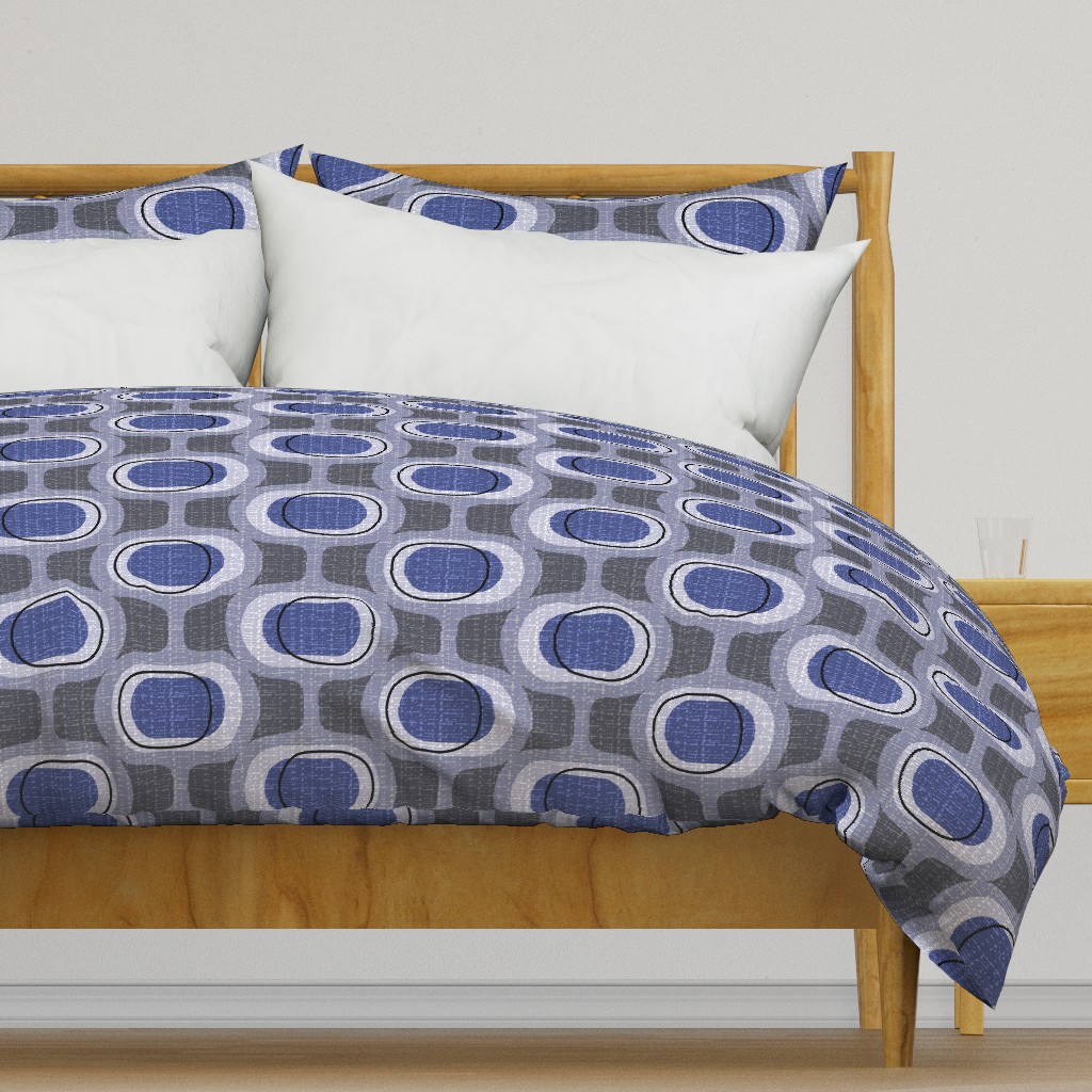 tweedy orbs- indigo -mid century modern