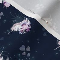 Unicorn heart galaxy, navy and star, whimsical sky