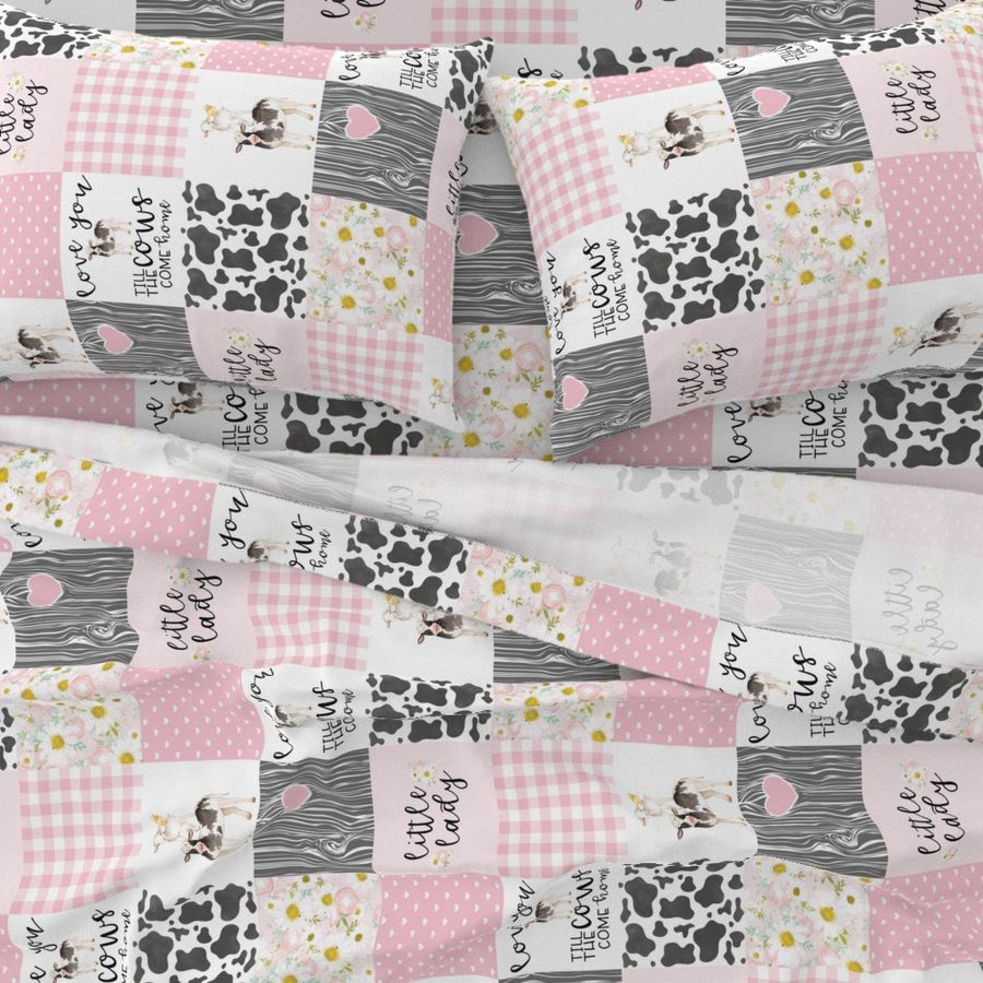 Little Lady//Love you till the cows come home - wholecloth cheater quilt - rotated