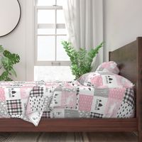 Woodland//Have Courage - Wholecloth Cheater Quilt - Pink