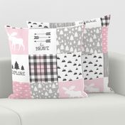 Woodland//Have Courage - Wholecloth Cheater Quilt - Pink