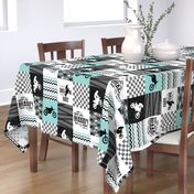 Motocross//A little dirt never hurt - wholecloth Cheater Quilt - Aqua