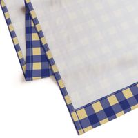 Prussian Blue + buttery-cream gingham by Su_G