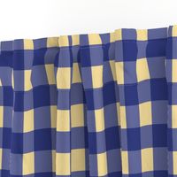 Prussian Blue + buttery-cream gingham by Su_G