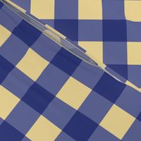 Prussian Blue + buttery-cream gingham by Su_G