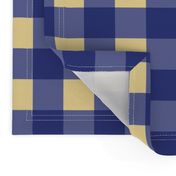 Prussian Blue + buttery-cream gingham by Su_G