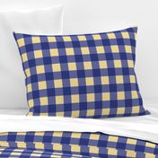 Prussian Blue + buttery-cream gingham by Su_G