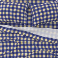 Prussian Blue + buttery-cream gingham by Su_G