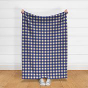 Prussian Blue + buttery-cream gingham by Su_G