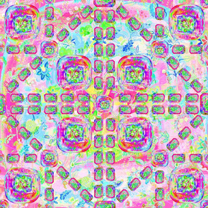 18" ARTSY FLOWERY PAVEMENT FUNK LIME SWEET PINK FRUITY RAINBOW fresh FLWRHT