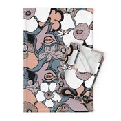 Floral Doodles in mauve taupe blush slate