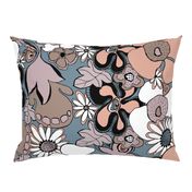 Floral Doodles in mauve taupe blush slate