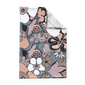 Floral Doodles in mauve taupe blush slate