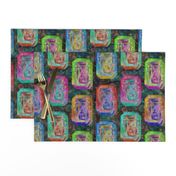 JEWELS RECTANGLES FLOWERY MULTICOLOR DARK GARDEN PAVEMENT