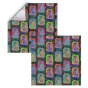 JEWELS RECTANGLES FLOWERY MULTICOLOR DARK GARDEN PAVEMENT