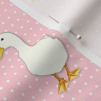 Duck Cool on white dots pink