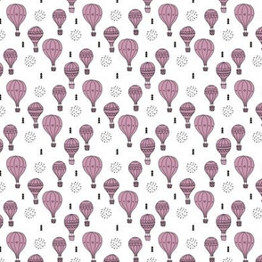 Sweet dreams hot air balloon sky scandinavian geometric style design violet lilac girls XS