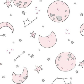 Sleepy Moons - Baby Pink // by Sweet Melody Designs