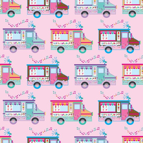 ice cream truck on pink