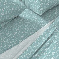 White Triangles on Marine Blue Sea Foam, Geometric Shapes, Angles