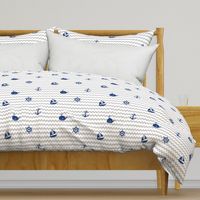 Navy Blue Gray Nautical Boy Nursery