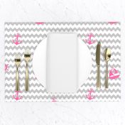 Pink Gray Chevron Nautical Girl Nursery