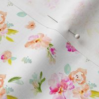 Gemma Florals Scattered on White