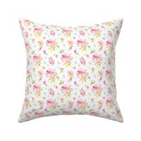 Gemma Florals Scattered on White