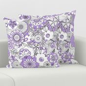 70s Flowers - Lilac and White