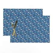 Sharks Shark Blue on Navy Blue Smaller 1,5 inch