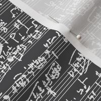 Hand Written Sheet Music on Charcoal // Small