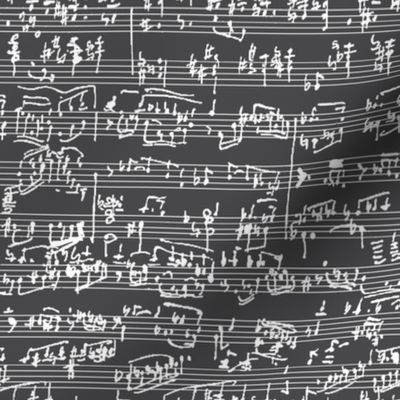 Hand Written Sheet Music on Charcoal // Small